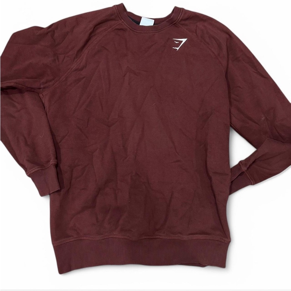 Gymshark Brown Crewneck Sweater with Ribbed Details
